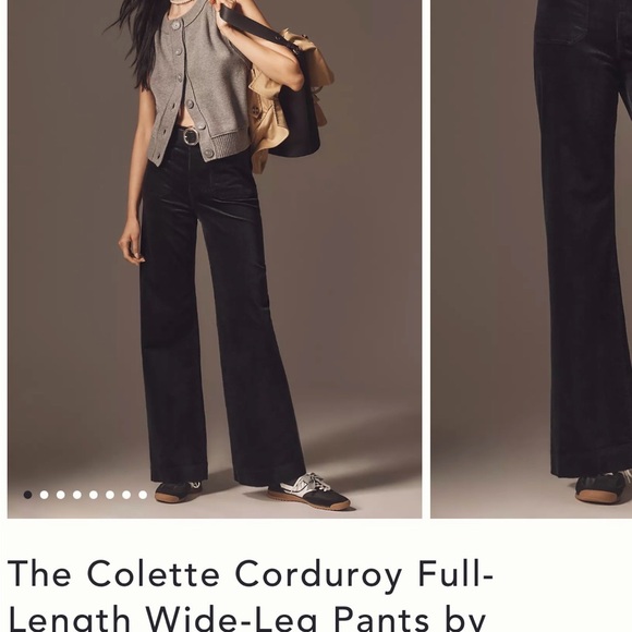 Anthropologie Pants - Black Colette Full-length Corduroy Pants NWT